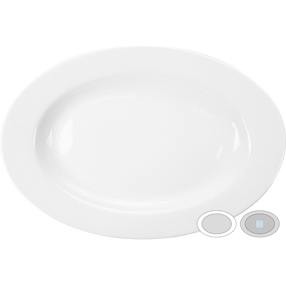 Hvide porcelæn ovale plader